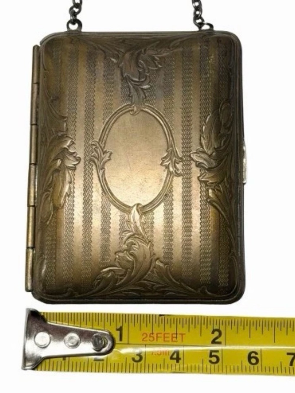 Antique Standard Mail Order Co NY Dance Purse Compact German Silver Art Deco - Picture 9 of 9
